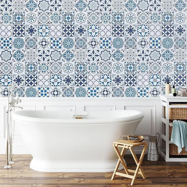 Pvc_Self_Adhesive_Blue_Floral_Wood_Grain_Wallpaper