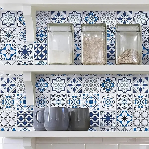 Pvc_Self_Adhesive_Blue_Floral_Wood_Grain_Wallpaper