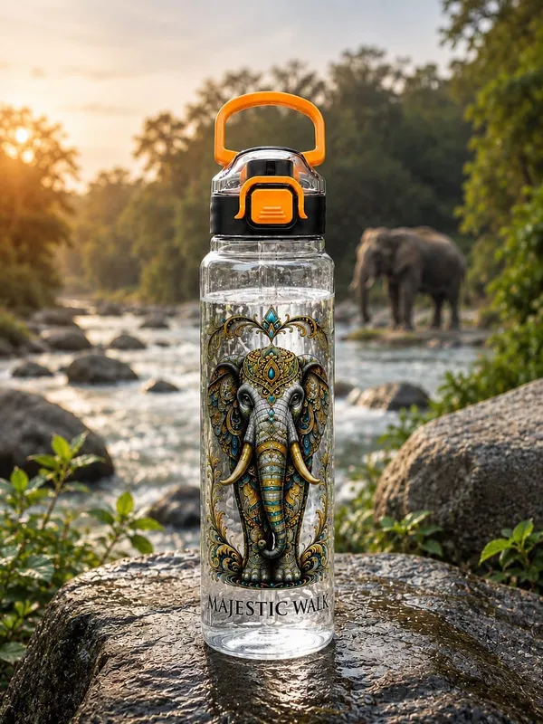 Plastic_Flamingo_Floral_Print_Water_Bottle_With_Straw_And_Handle