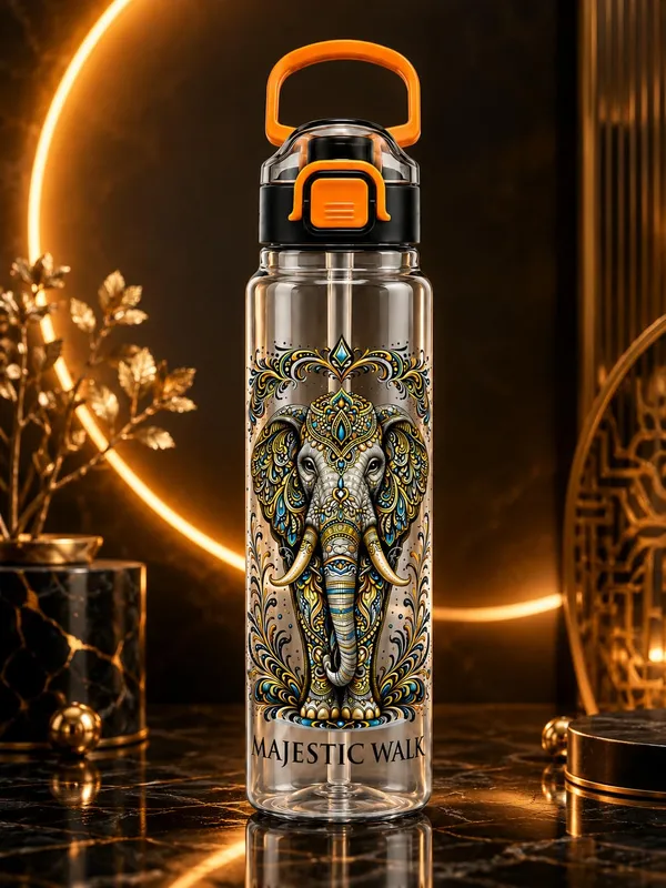 Plastic_Flamingo_Floral_Print_Water_Bottle_With_Straw_And_Handle
