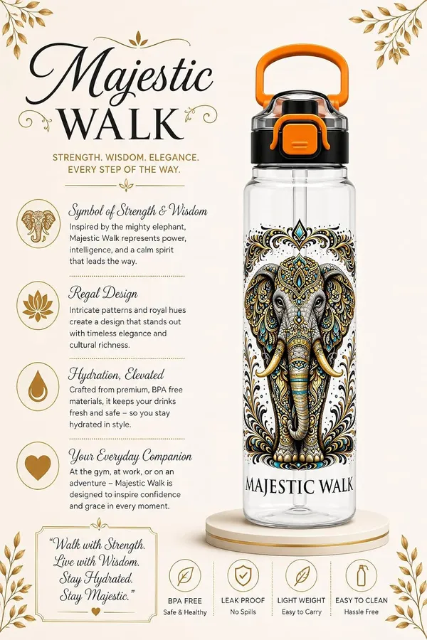 Plastic_Flamingo_Floral_Print_Water_Bottle_With_Straw_And_Handle