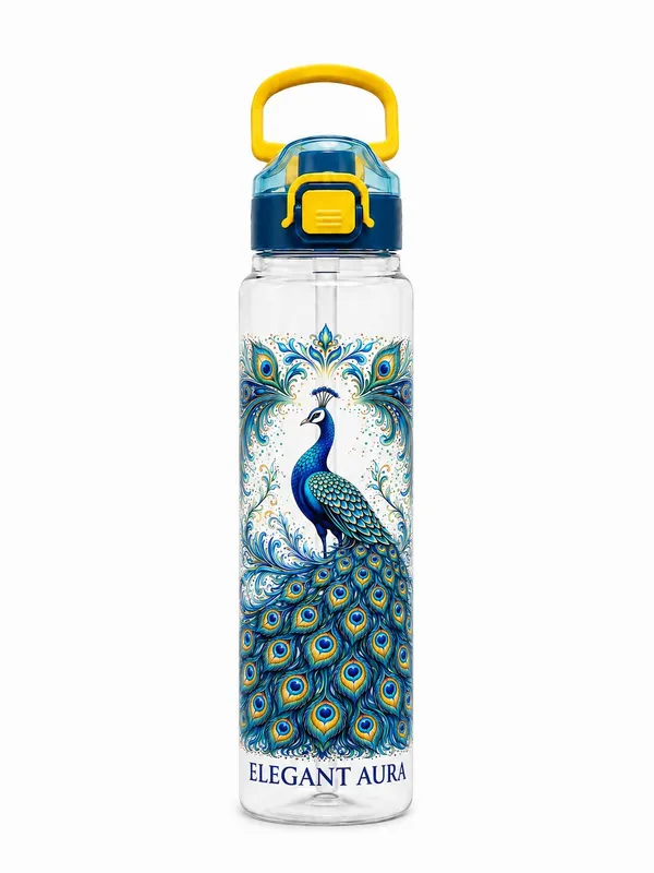 Plastic_Flamingo_Floral_Print_Water_Bottle_With_Straw_And_Handle