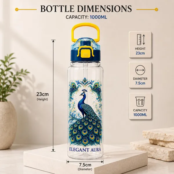 Plastic_Flamingo_Floral_Print_Water_Bottle_With_Straw_And_Handle