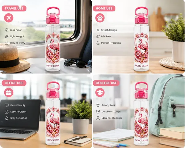 Plastic_Flamingo_Floral_Print_Water_Bottle_With_Straw_And_Handle