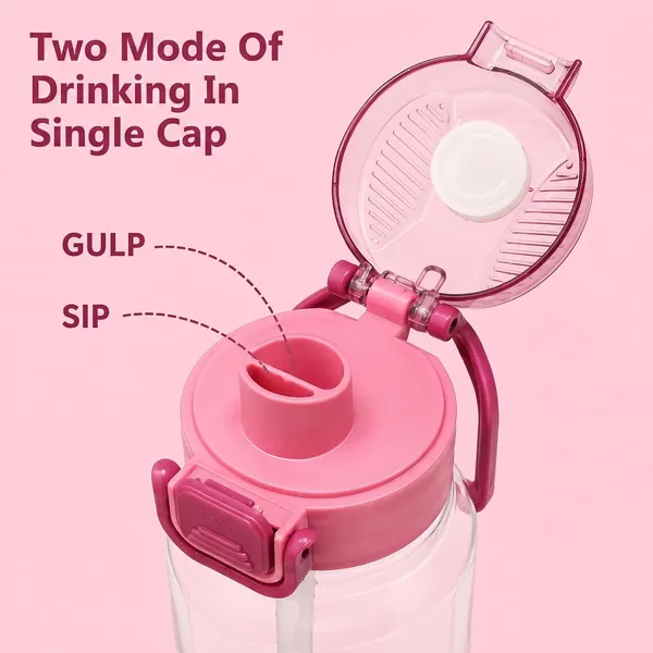 Plastic_Flamingo_Floral_Print_Water_Bottle_With_Straw_And_Handle