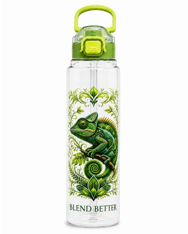 Plastic_Flamingo_Floral_Print_Water_Bottle_With_Straw_And_Handle