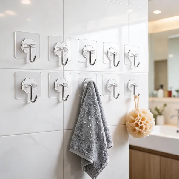 Plastic_Transparent_Stainless_Steel_Self-Adhesive_Wall_Hooks_Pack_Of_10