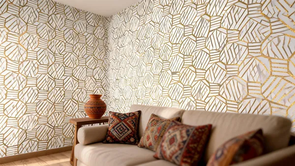 Vinyl_Self_Adhesive_Gold_Hexagon_Geometric_Wallpaper