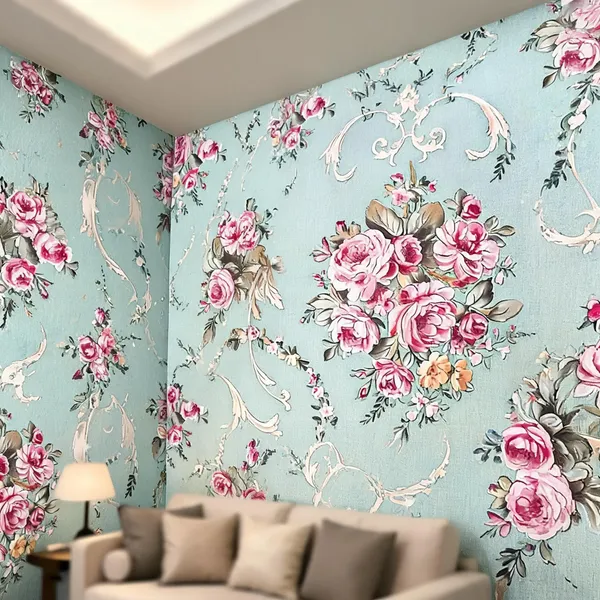 Vinyl_Floral_Rose_Print_Self-Adhesive_Decorative_Wallpaper