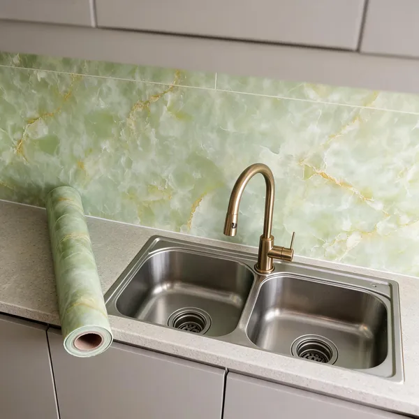Pvc_Self_Adhesive_Green_Marble_Wood_Pattern_Wallpaper