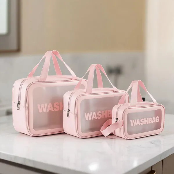 Pink_Faux_Leather_Makeup_Pouch_Set_With_Clear_Window_Set_Of_3