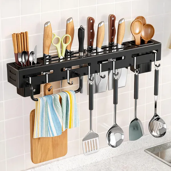 Plastic_Wall-Mounted_Kitchen_Organizer_Rack_With_Knife_Holder