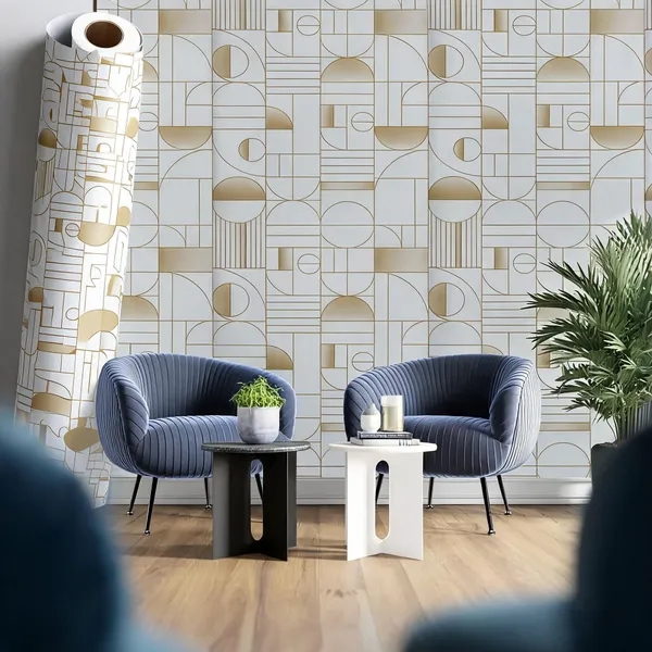 Vinyl_Gold_Symmetrical_Geometric_Self-Adhesive_Wallpaper
