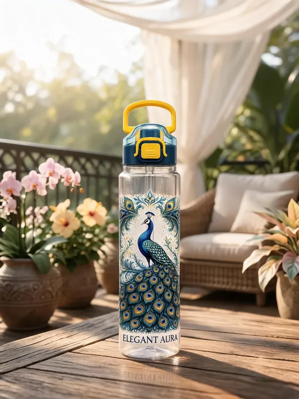 Plastic_Flamingo_Floral_Print_Water_Bottle_With_Straw_And_Handle
