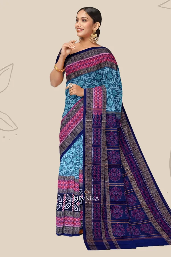 Cyan_Cotton_Pasapalli_Handloom_Saree_For_Women