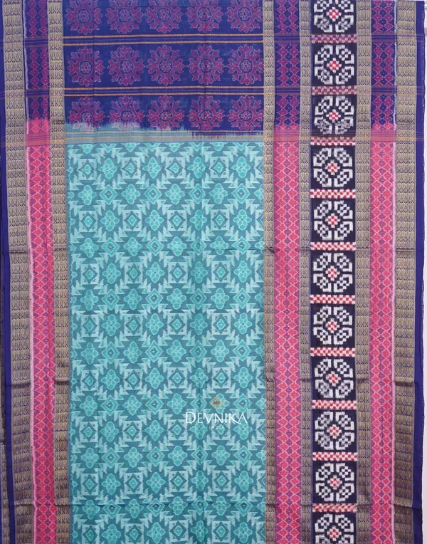 Cyan_Cotton_Pasapalli_Handloom_Saree_For_Women