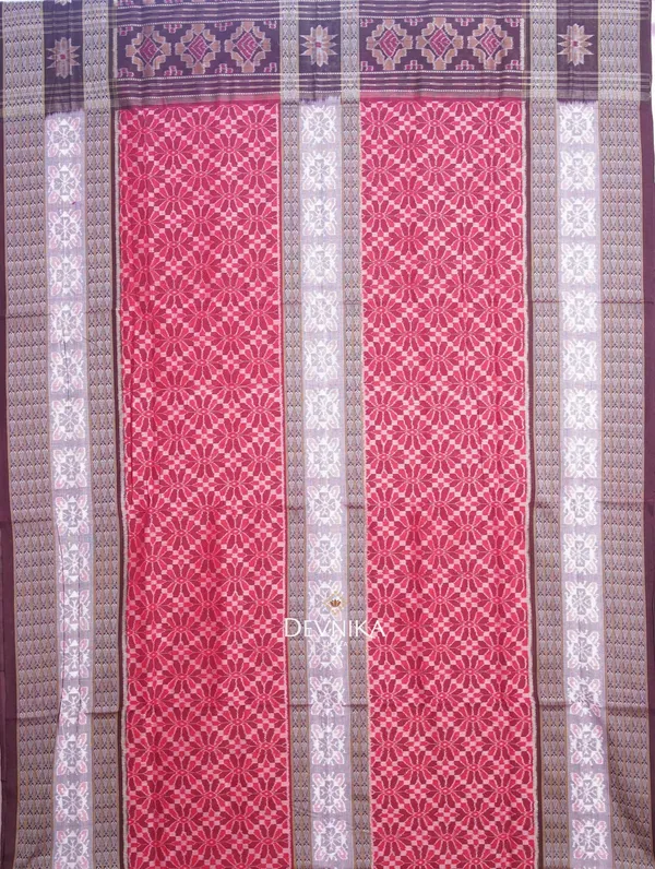 Red_Maroon_Cotton_Fish_Bandha_Handloom_Saree_For_Women