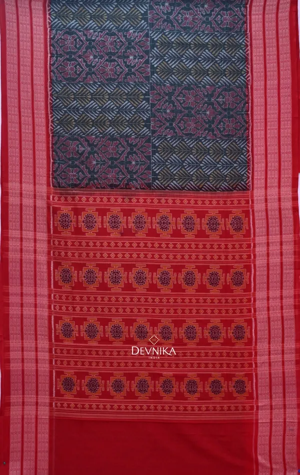 Forest_Green_Cotton_Body_Bandha_Handloom_Saree_For_Women
