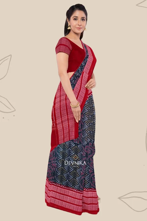 Forest_Green_Cotton_Body_Bandha_Handloom_Saree_For_Women