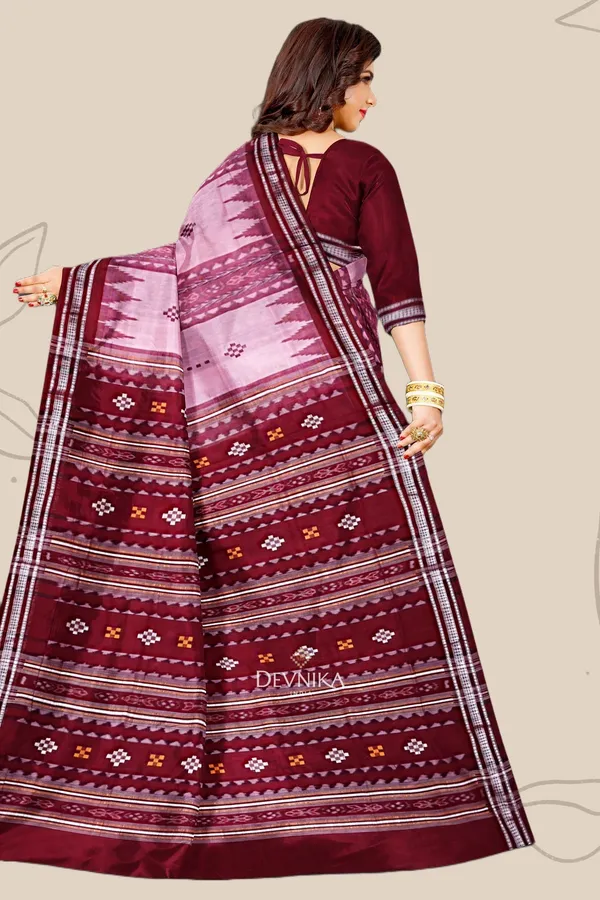 Hot_Pink_Dark_Violet_Handloom_Body_Bandha_Saree_For_Women