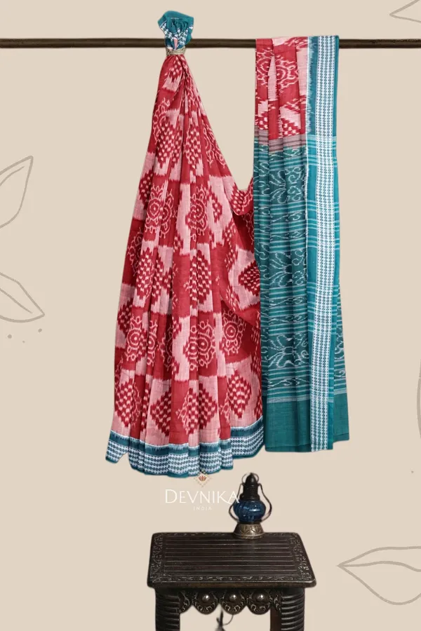 Brown_Cotton_Body_Bandha_Saree_For_Women