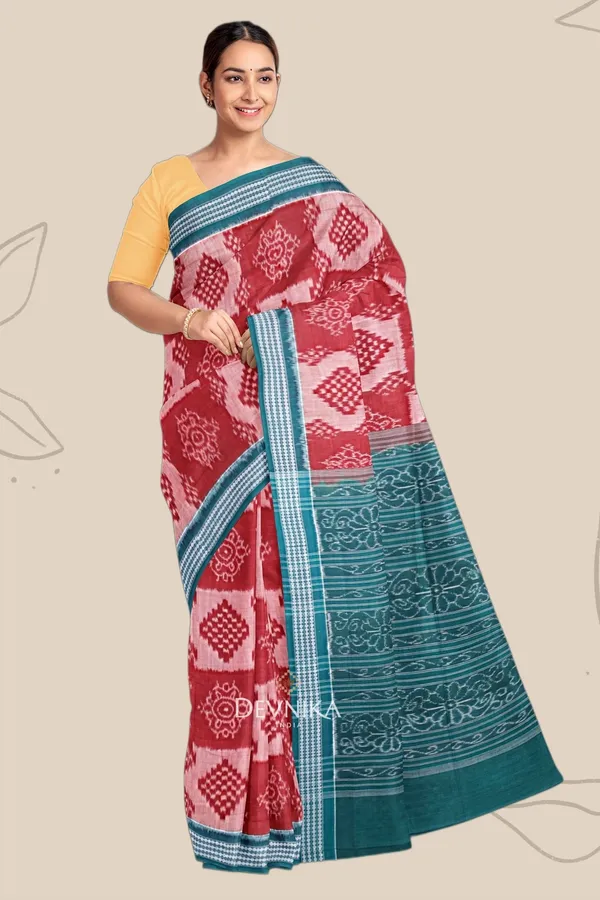Brown_Cotton_Body_Bandha_Saree_For_Women