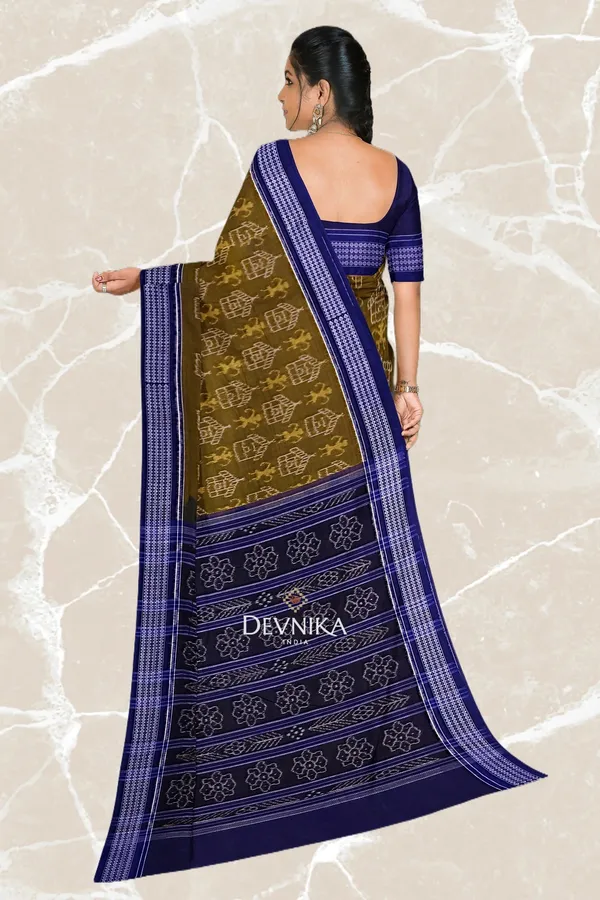 Olive_Cotton_Teracota_Bandha_Handloom_Saree_For_Women