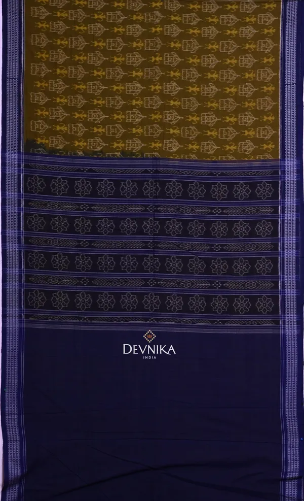 Olive_Cotton_Teracota_Bandha_Handloom_Saree_For_Women