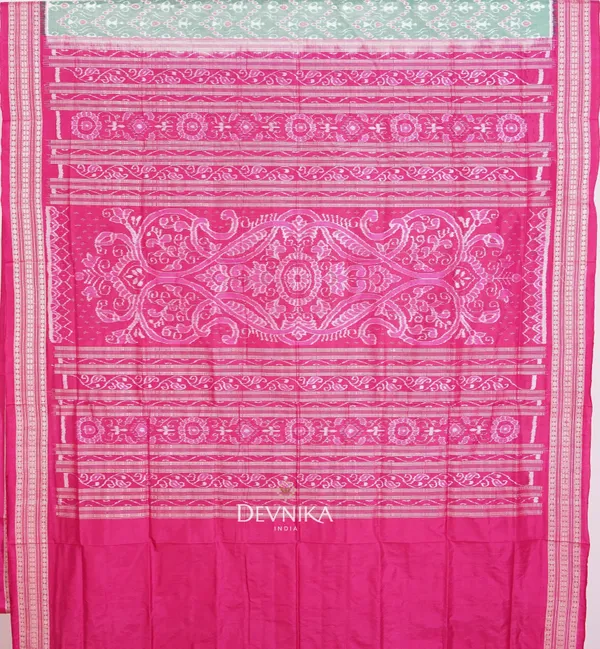 Light_Green_Silk_Teracota_Bandha_Handloom_Saree_For_Women