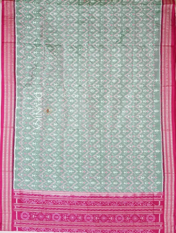 Light_Green_Silk_Teracota_Bandha_Handloom_Saree_For_Women