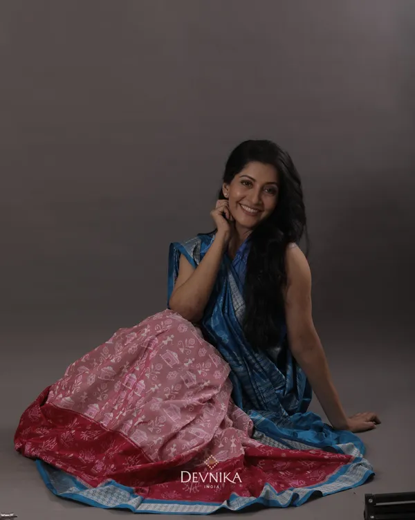 Pink_Silk_Teracota_Bandha_Handloom_Saree_For_Women