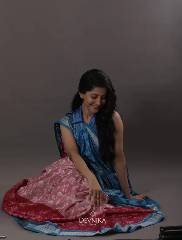 Pink_Silk_Teracota_Bandha_Handloom_Saree_For_Women