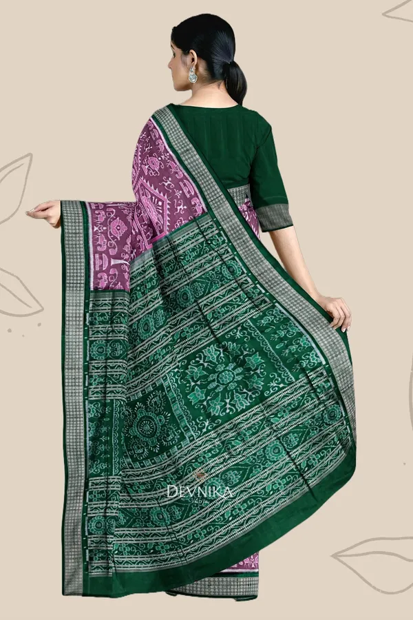 Lavender_Blue_Silk_Teracota_Bandha_Handloom_Saree_For_Women