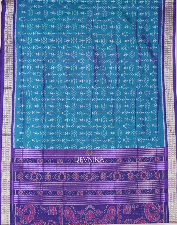 Royal_Blue_Silk_Teracota_Bandha_Handloom_Saree_For_Women