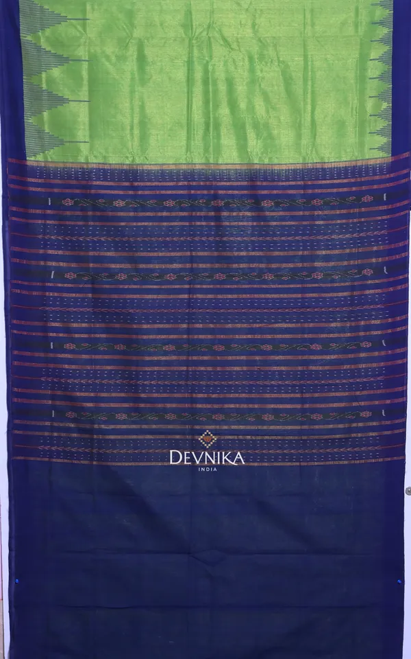 Green_Handloom_Big_Temple_Border_Bapta_Saree_For_Women