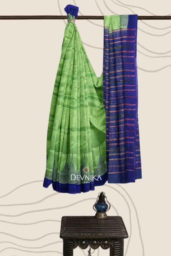 Green_Handloom_Big_Temple_Border_Bapta_Saree_For_Women