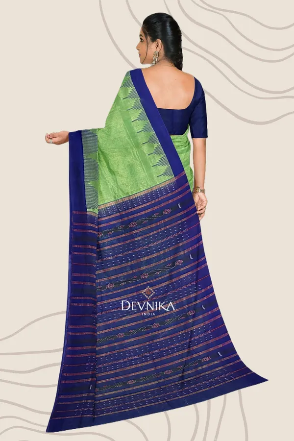 Green_Handloom_Big_Temple_Border_Bapta_Saree_For_Women