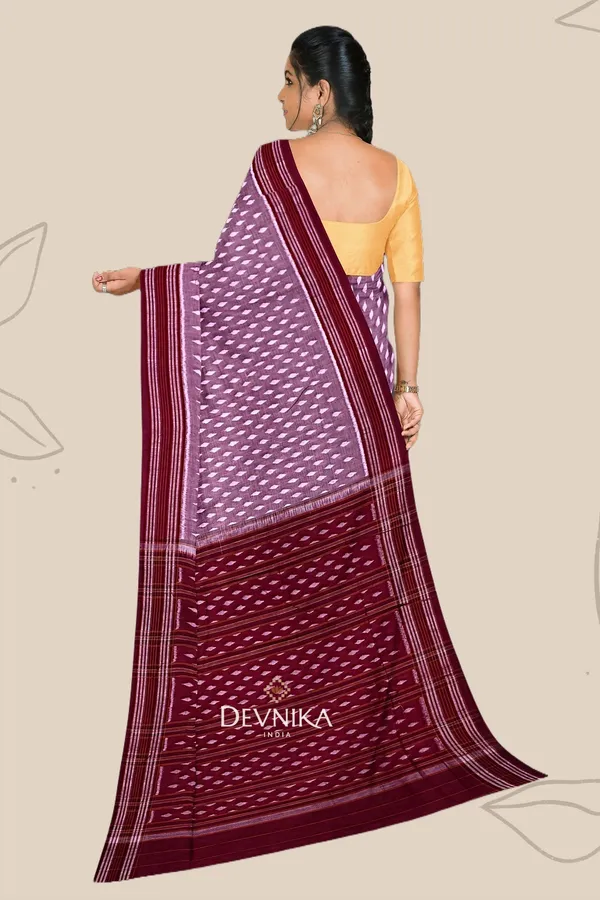 Steel_Maroon_Cotton_Body_Bandha_Handloom_Saree_For_Women