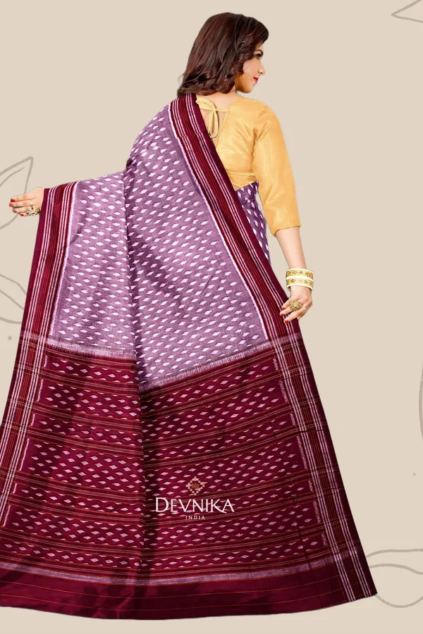Steel_Maroon_Cotton_Body_Bandha_Handloom_Saree_For_Women