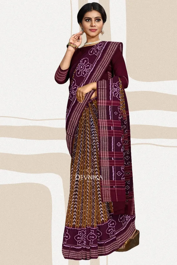 Olive_White_Cotton_Body_Bandha_Handloom_Saree_For_Women