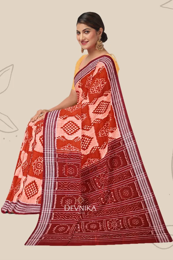 Brown_Cotton_Handloom_Body_Bandha_Saree_For_Women