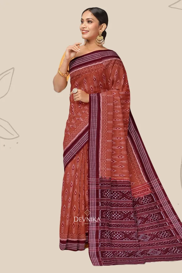 Brown_Cotton_Handloom_Body_Bandha_Saree_For_Women
