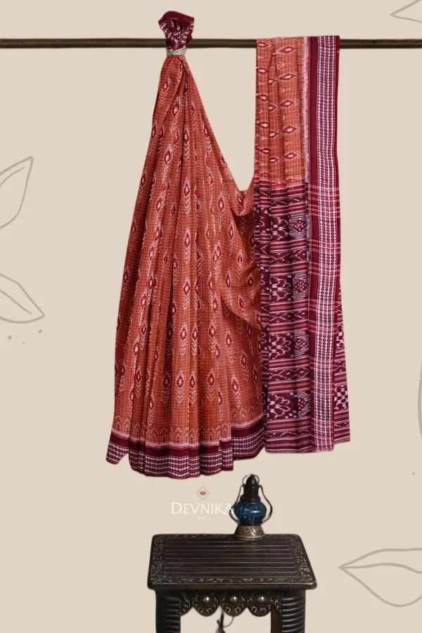 Brown_Cotton_Handloom_Body_Bandha_Saree_For_Women