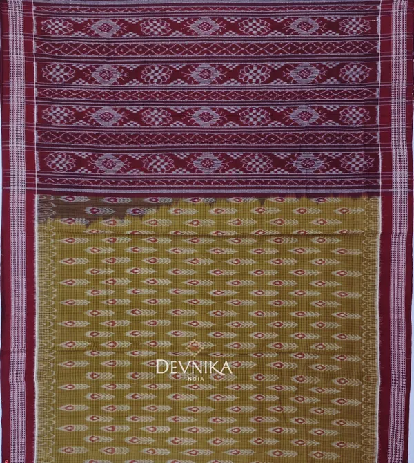 Light_Olive_Cotton_Body_Bandha_Handloom_Saree_For_Women