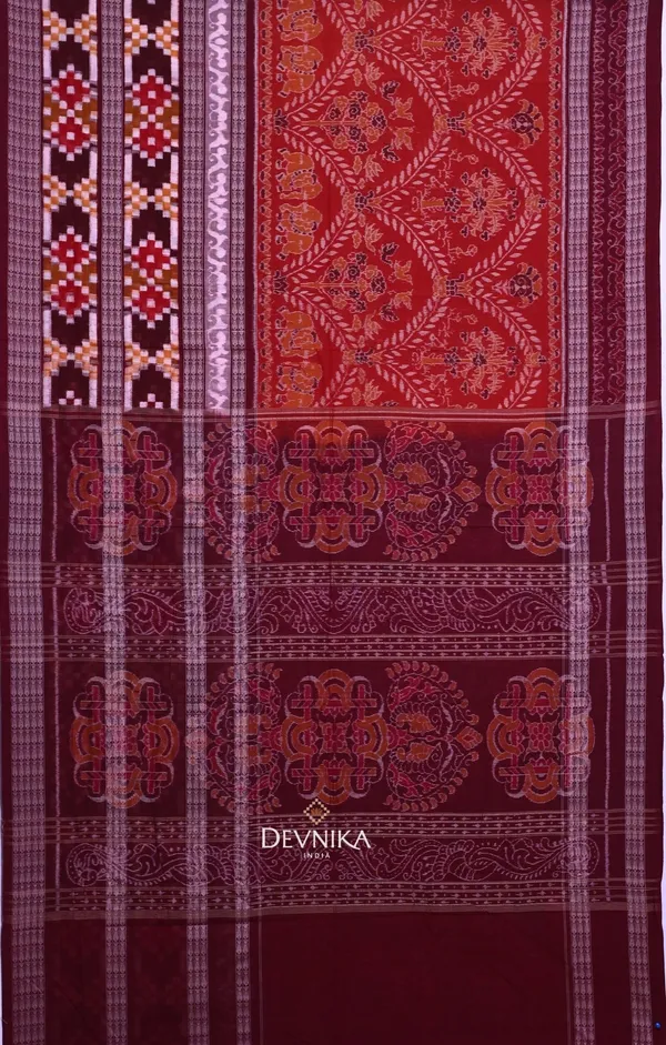 Rust_Cotton_Handloom_Double_Pasapalli_Saree_For_Women