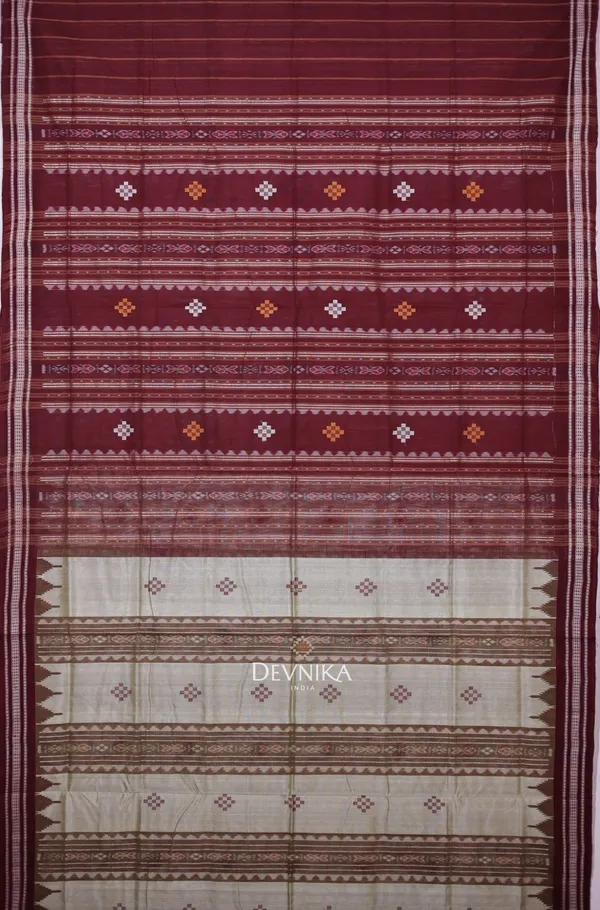 Maroon_Handloom_Pata_Bapta_Saree_For_Women