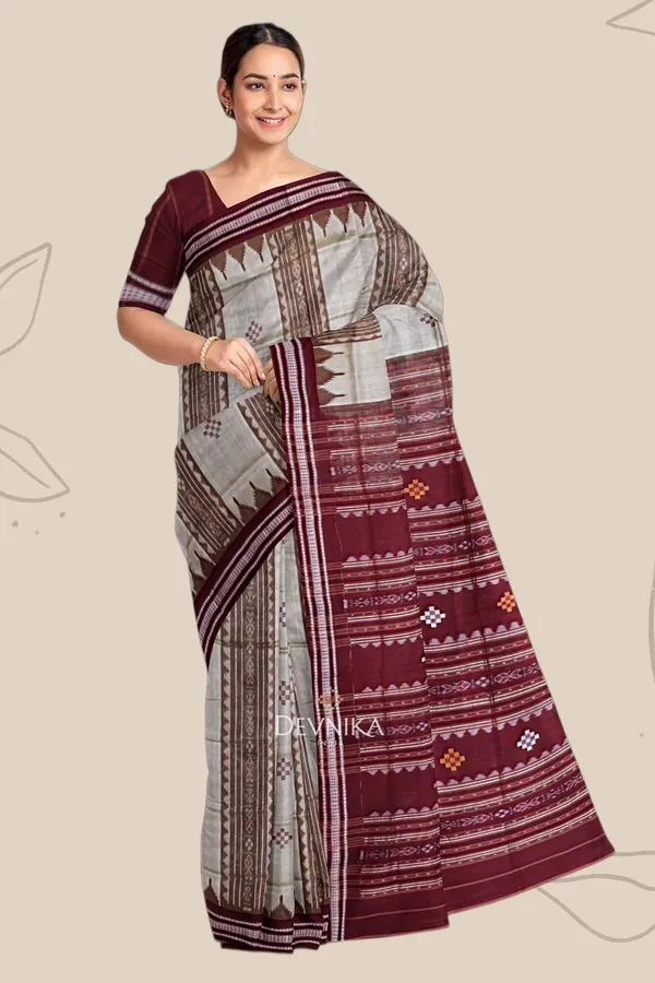 Maroon_Handloom_Pata_Bapta_Saree_For_Women