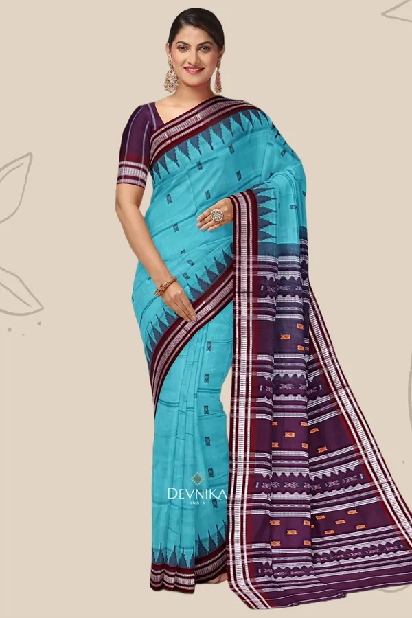 Light_Emerald_Handloom_Pata_Bapta_Saree_For_Women