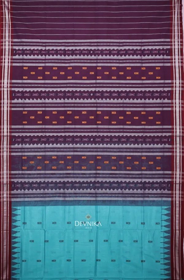 Light_Emerald_Handloom_Pata_Bapta_Saree_For_Women