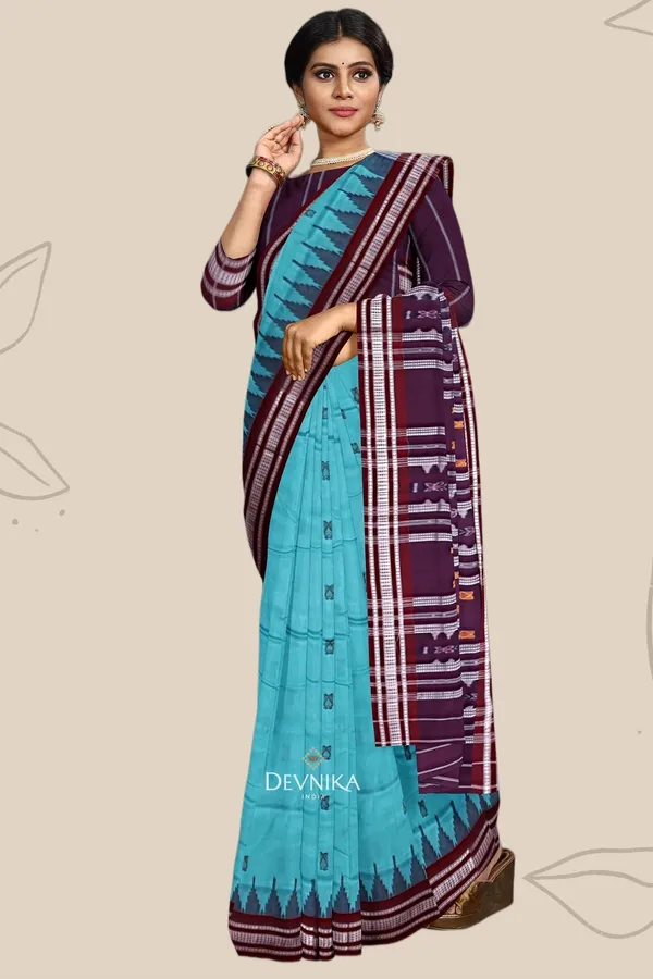 Light_Emerald_Handloom_Pata_Bapta_Saree_For_Women